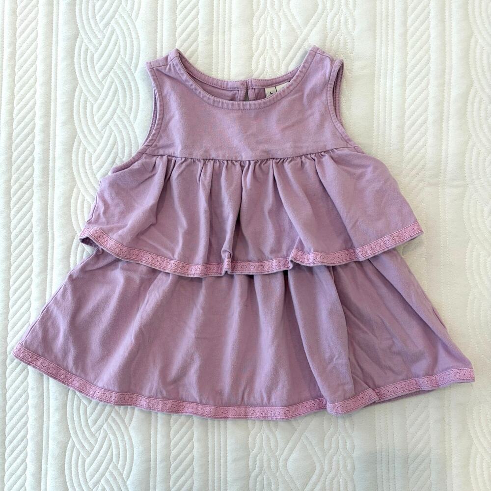 Janie and Jack Lavender Ruffle Tank Top Girls Size 7 Tiered Blouse